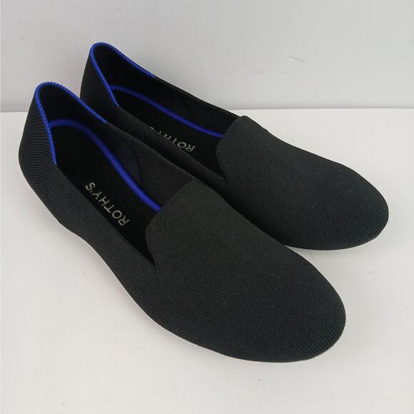 Rothy's Women's SZ 9.5 The Almond Loafer In Black Runs 1/2 Size Large - Picture 2 of 10